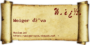 Weiger Éva névjegykártya